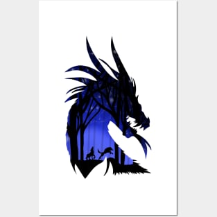 dragon with the wolf Posters and Art